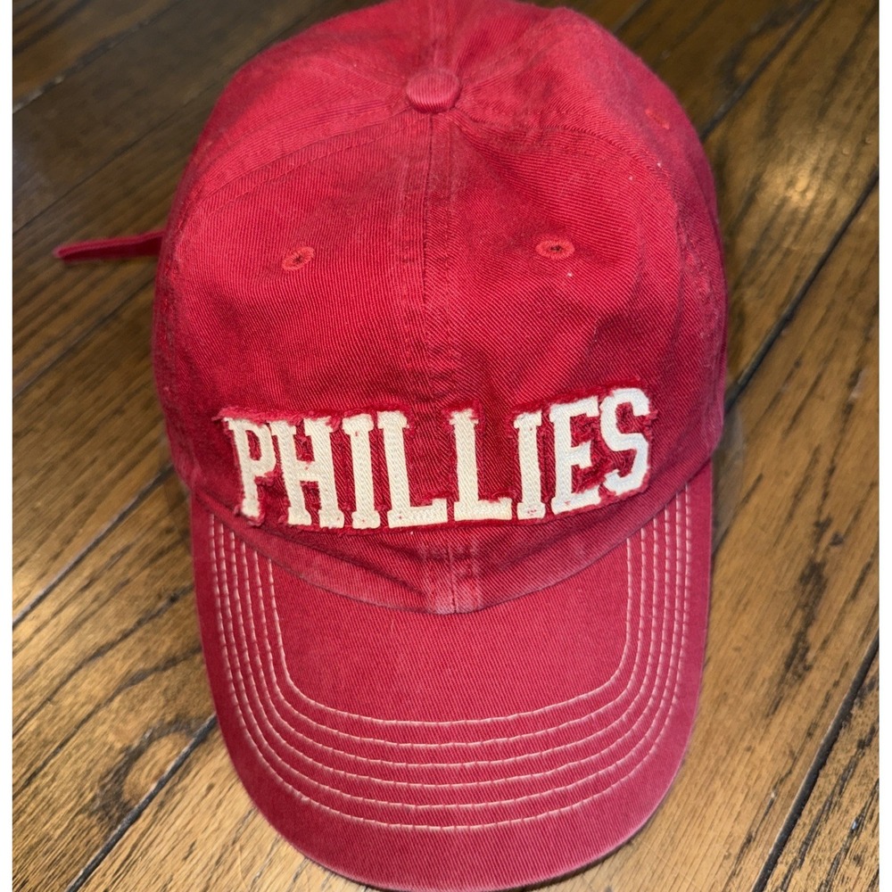 Philadelphia Phillies MLB Baseball Cap Hat Red Adjustable Embroidered Distressed
